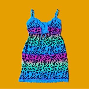 Y2K BLUE & PINK LEOPARD PRINT SOUTHPOLE DRESS